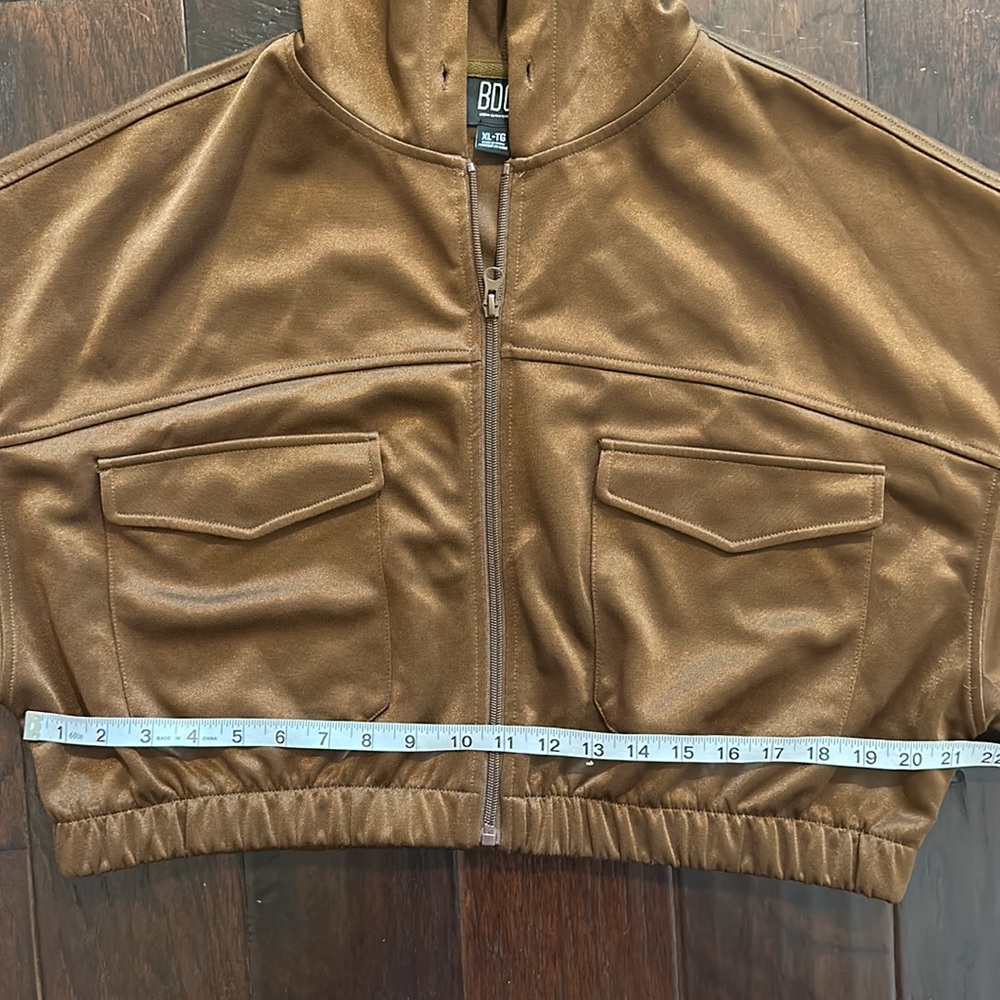 BDG Urban Outfitters Cropped Brown Jacket Hooded XL - Picture 5 of 8